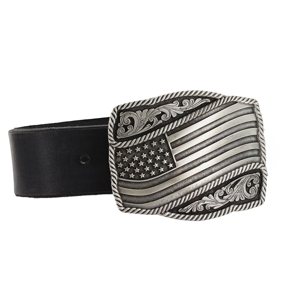 Montana Silversmiths Unisex Silver Waving Flag Attitude Buckle A590S