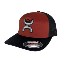 Hooey Men's Coach 5-panel Rust & Black Flexfit Cap 2212RUBK