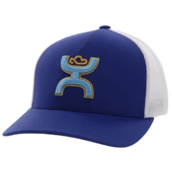 Hooey Men's Coach 5-panel Blue & White Flexfit Cap 2212BLWH