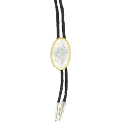 Double S Silver & Gold Floral Bolo Tie 22802