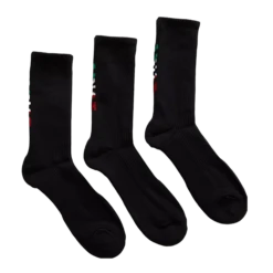Ariat Premium 3 PK Mexico Black Crew Socks AR2239-003