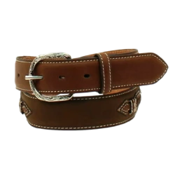 Nocona Men's Top Hand Brown Western Leather Belt With Conchos N2475944