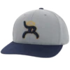 Hooey "Hawk" High-Profile Grey & Navy Snapback Hat 4014T-GY