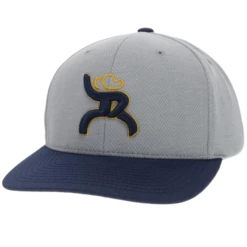 Hooey "Hawk" High-Profile Grey & Navy Snapback Hat 4014T-GY