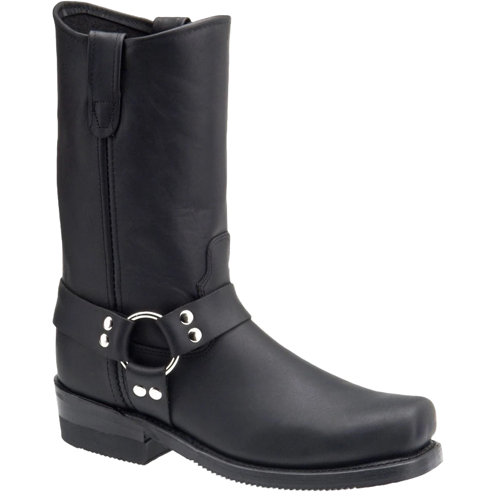 DOUBLE-H Men’s Black Domestic Harness Motorcycle Boots 4008
