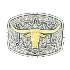 Nocona Mens Western Longhorn Rectangular Belt Buckle 37688