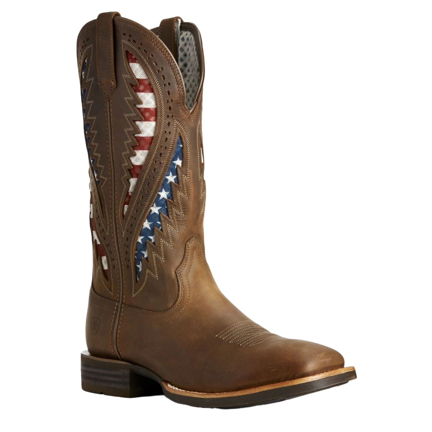 Ariat® Men's Quickdraw VentTEK® Brown Patriotic Flag Boots 10027165