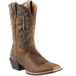 Ariat Men’s Sport Outfitter Distressed Brown Square Toe Western Boots 10011801