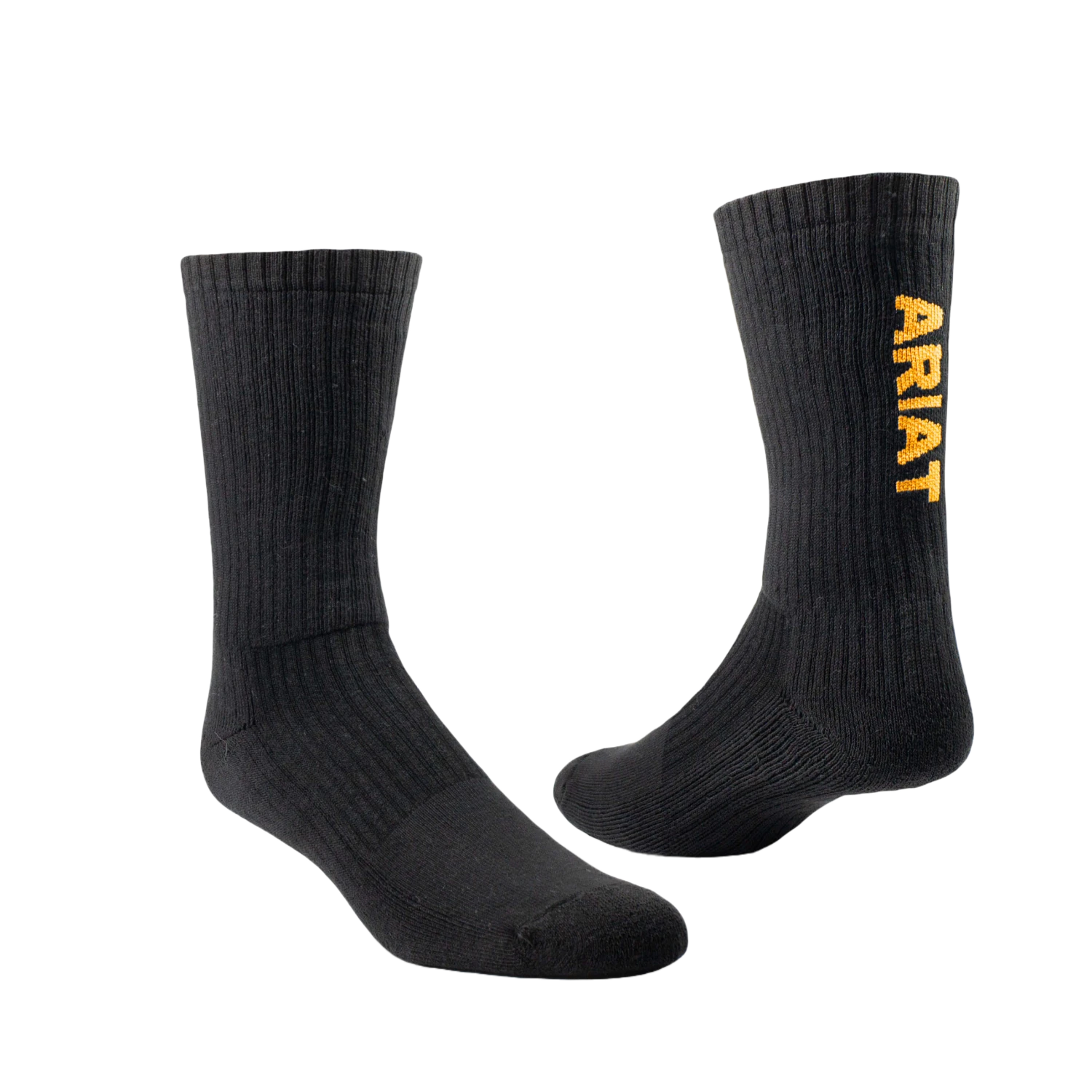 Ariat® Men's Premium Cotton Black 3 Pack Crew Work Socks 10036518