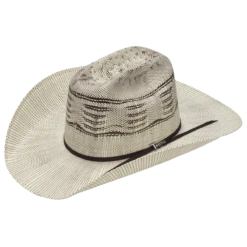 Twister Unisex Bangora Ivory An Brown Crossed Western Straw Hat T71852