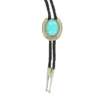 Double S Horseshoe & Turquoise Stone Concho Slide Bolo Tie 22108