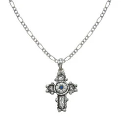Montana Silversmiths® Blue Flower Cross Necklace NC1221