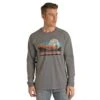 Rock & Roll Denim Men's Desert Graphic Grey Long Sleeve T-Shirt P8-2622