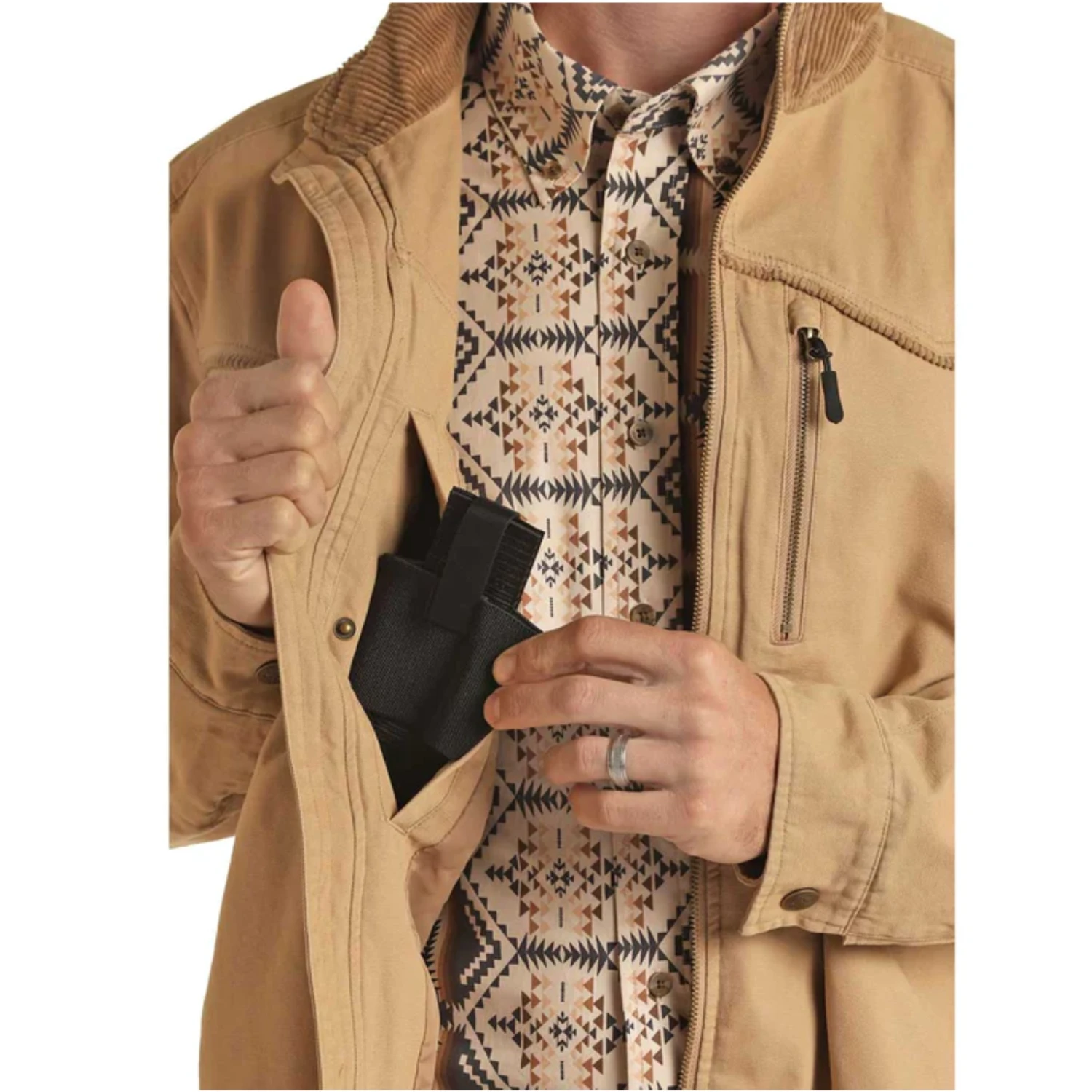 Powder River Outfitters® Men's Brushed Cotton Tan Jacket PRMO92RZYR-27