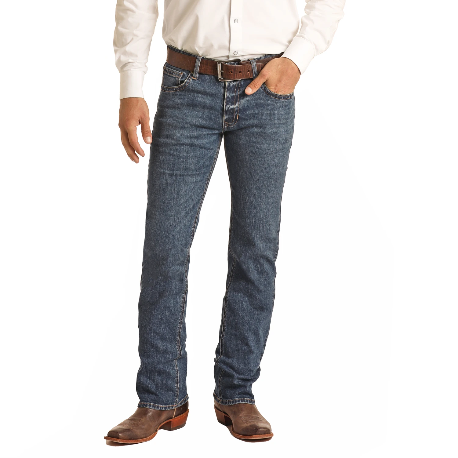 Rock & Roll Men's Vintage '46 Revolver Dark Wash Straight Leg Jeans RRMD1RRZS1