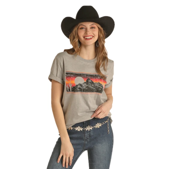 Rock & Roll® Unisex Light Grey Desert Print T-Shirt RRUT21R061-05