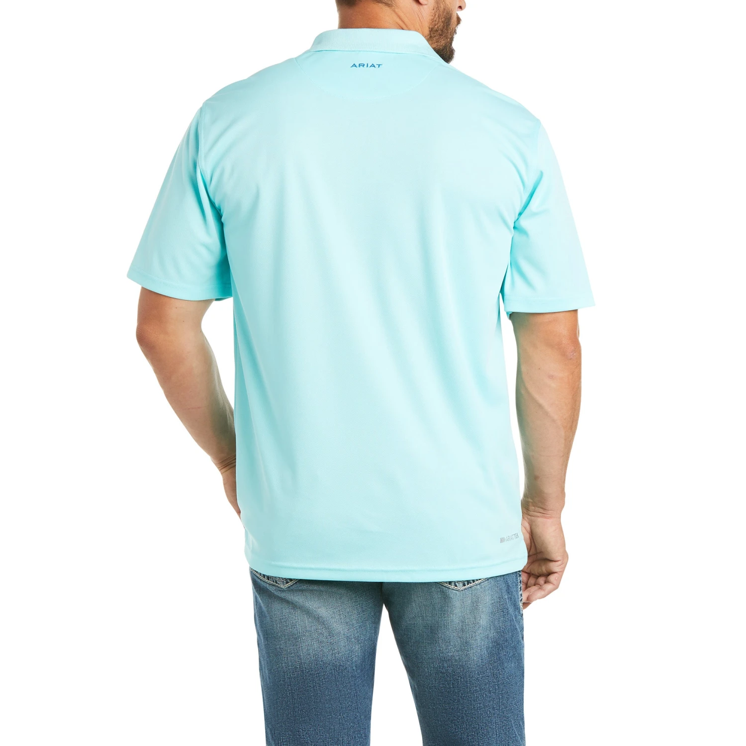 Ariat® Men's TEK Heat Series Miami Aqua Polo Shirt 10034956