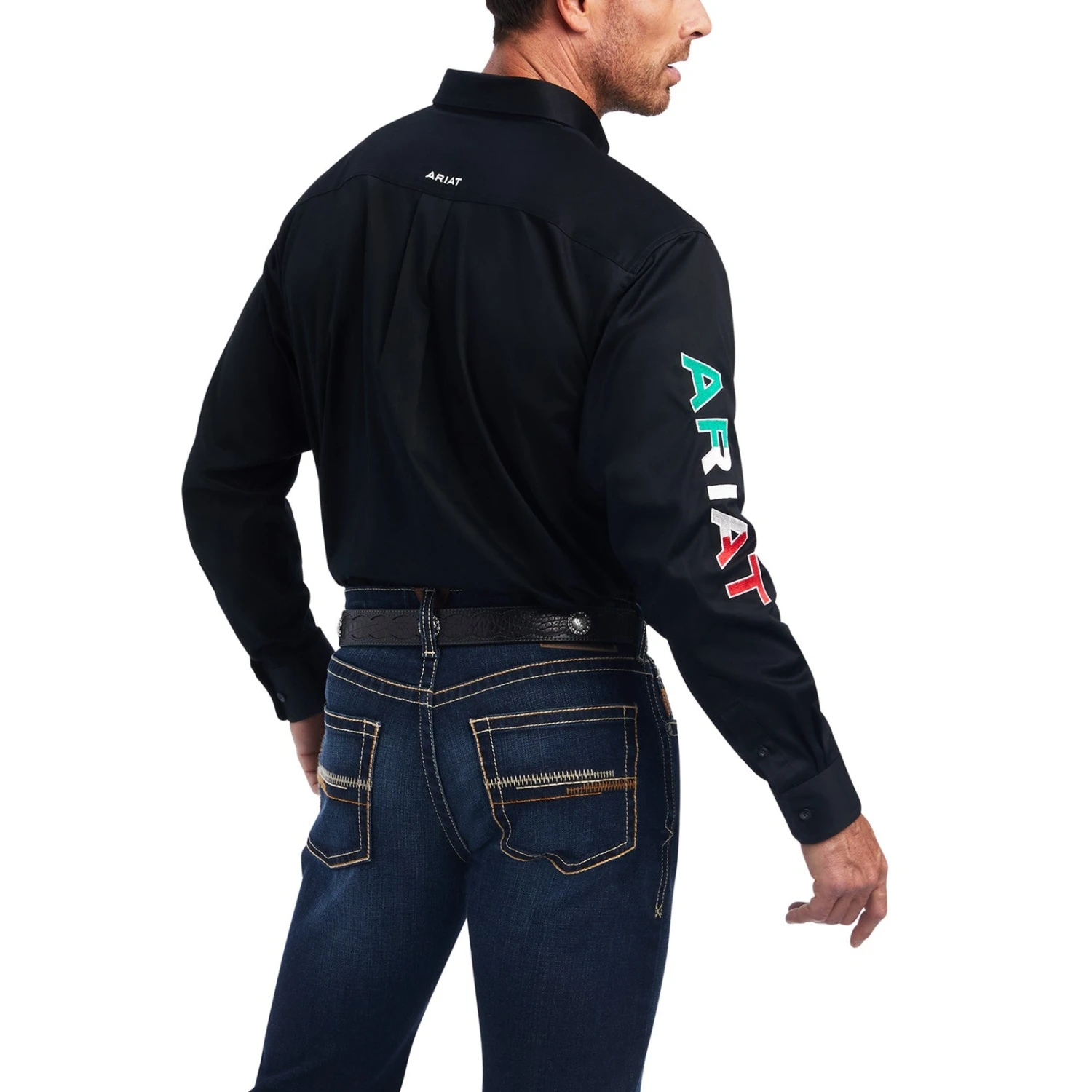 Ariat Men's Team Logo Exclusive Mexican Black Button Up Shirt 10038500