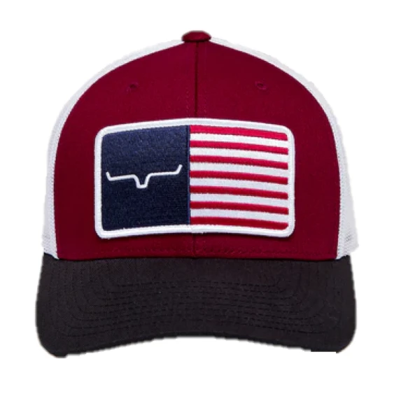 Kimes Ranch® Unisex American Trucker Burgundy Hat S22-012002