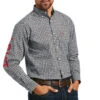Ariat Men's Team Russ Black Fitted Button Down Shirt 10039238