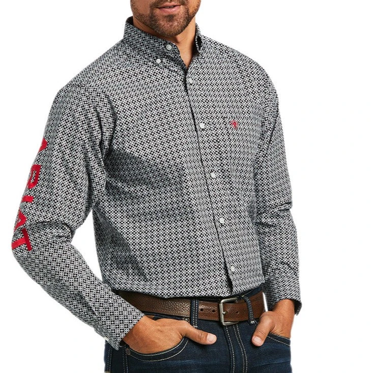 Ariat Men's Team Russ Black Fitted Button Down Shirt 10039238