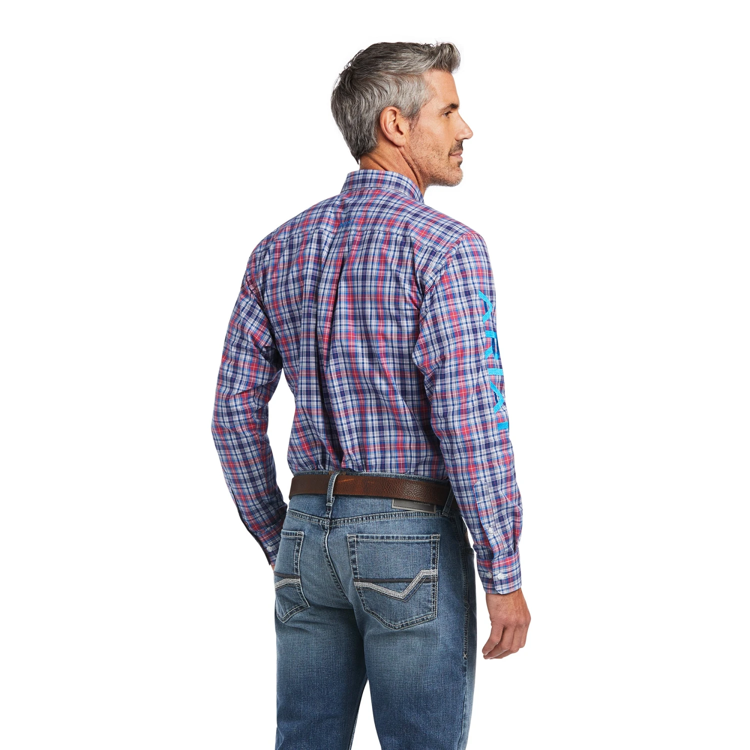 Ariat Men's Pro Team Brandon Fitted Long Sleeve Blue Depths Shirt 10039728