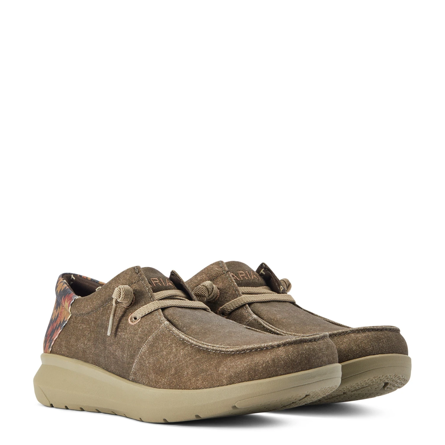 Ariat Men's Hilo Stretch Lace Dark Tan & Rust Aztec Shoe 10040445