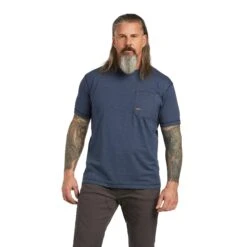Ariat® Men's Rebar Workman Slate Heather Short Sleeve T-shirt 10039400
