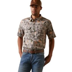 Ariat Men's VentTEK Western Dove Desert Scape Button Down Shirt 10043431