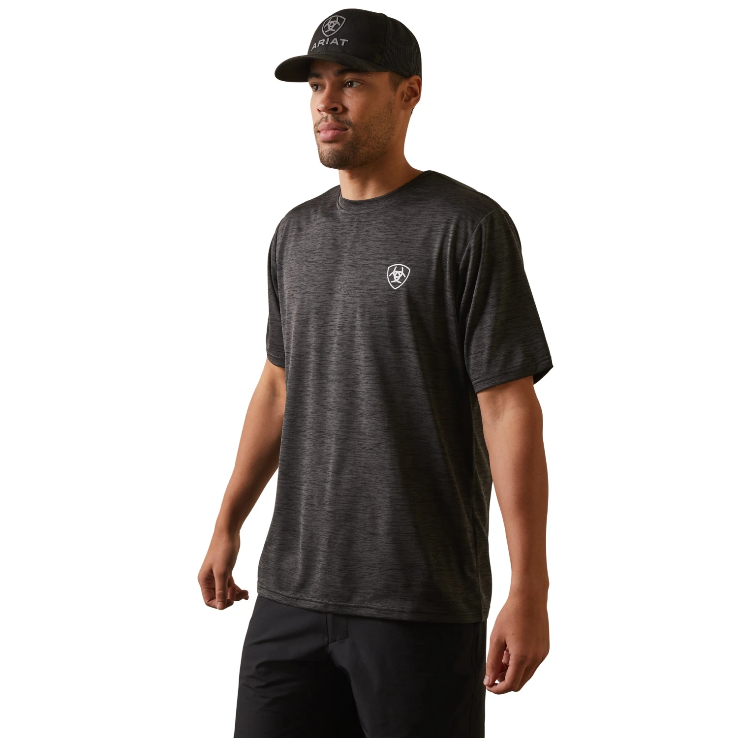 Ariat® Men's Charger Proud Shield Charcoal Heather T-Shirt 10043763