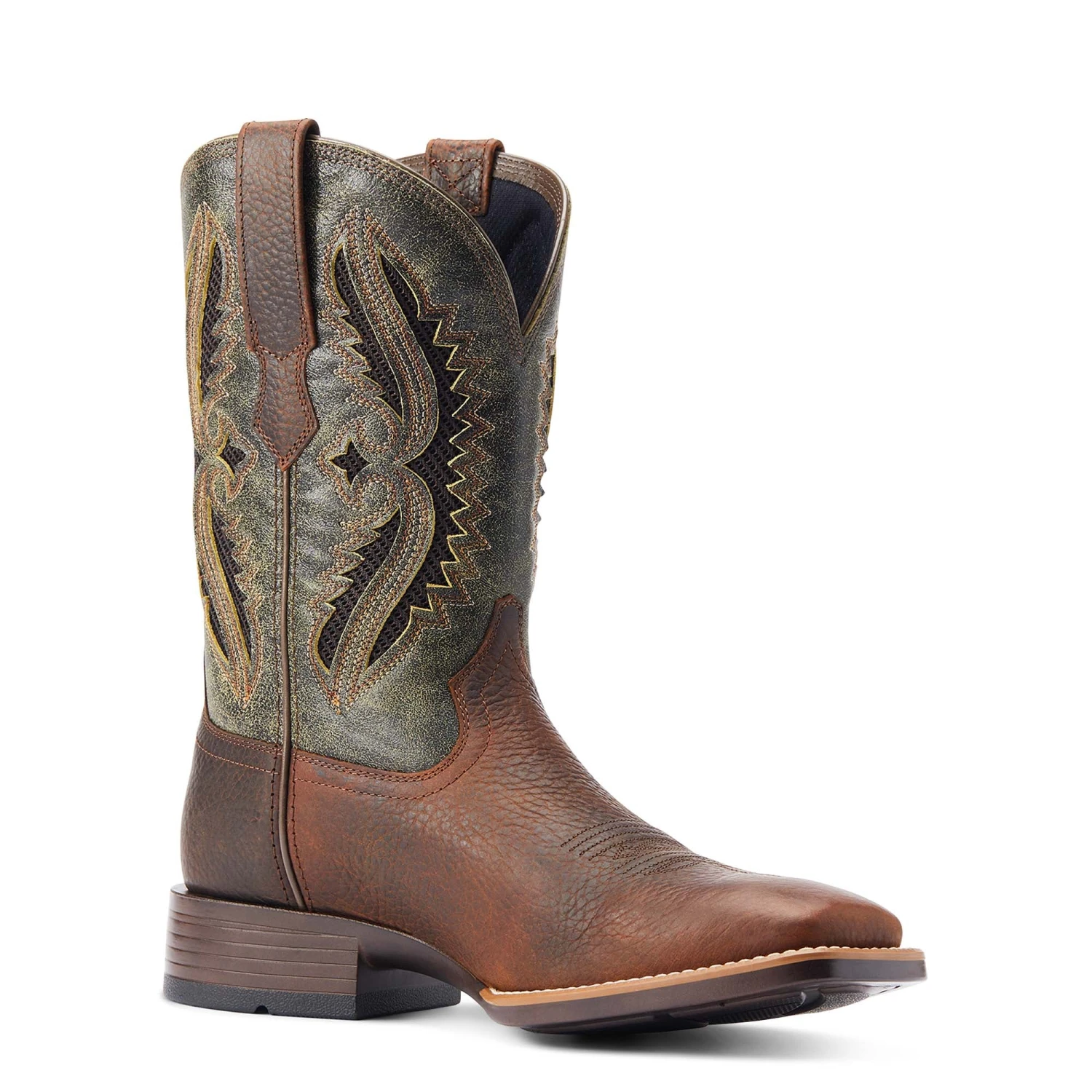 Ariat® Men's Rowder VentTEK™ 360° Rowdy Rust & Forest Green Western Boots 10044478