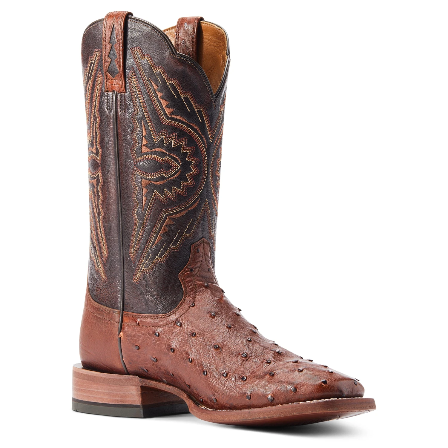 Ariat Men's Broncy Cinnamon Full QuillDark Auburn Western Boots 10044576