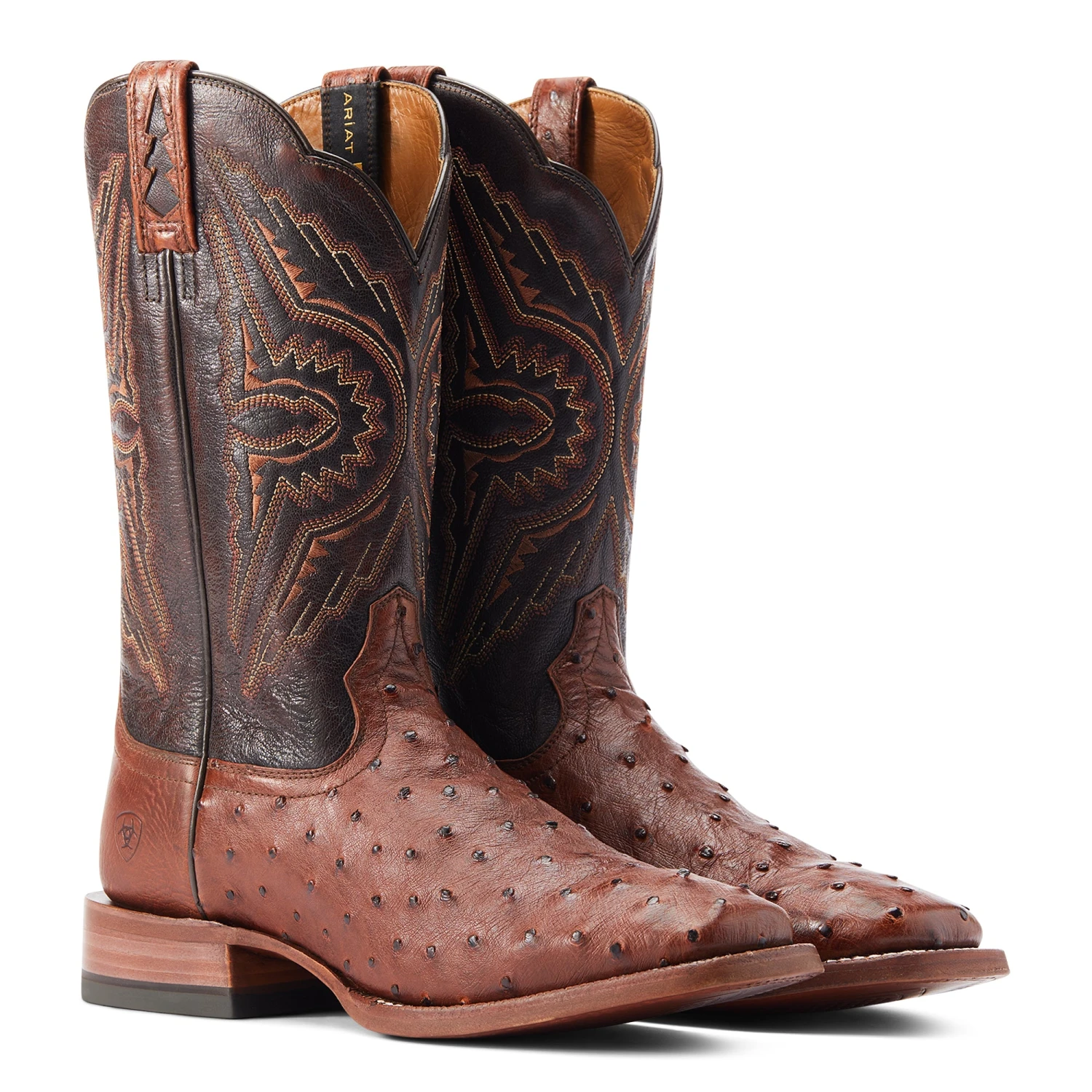 Ariat Men's Broncy Cinnamon Full QuillDark Auburn Western Boots 10044576