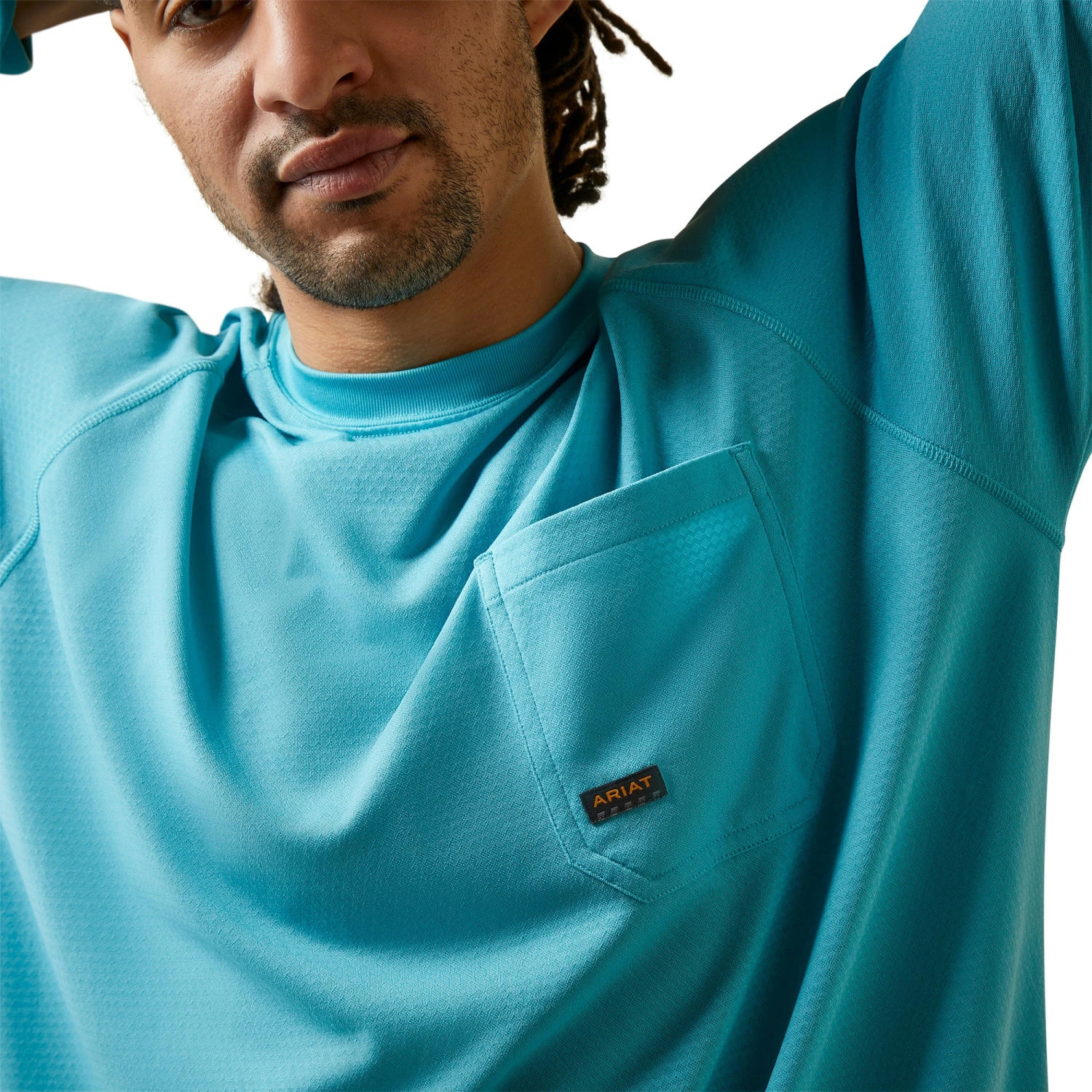 Ariat® Men's Rebar Heat Fighter Maui Blue T-Shirt 10043542