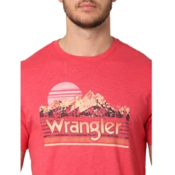 Wrangler Men's Logo Red Heather Graphic T-Shirt 112315023