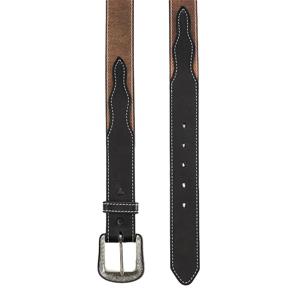 Heritage Leathers® Men's Black Three Piece Vintage Center Belt 2113