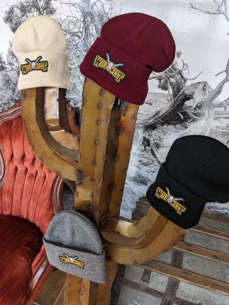 Wild West Logo Knitted Heather Grey Beanie S10556-2