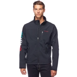 Rodeo Clothing Men's Black Embroidered Mexican Flag Jacket NJ650-EMB-MEX