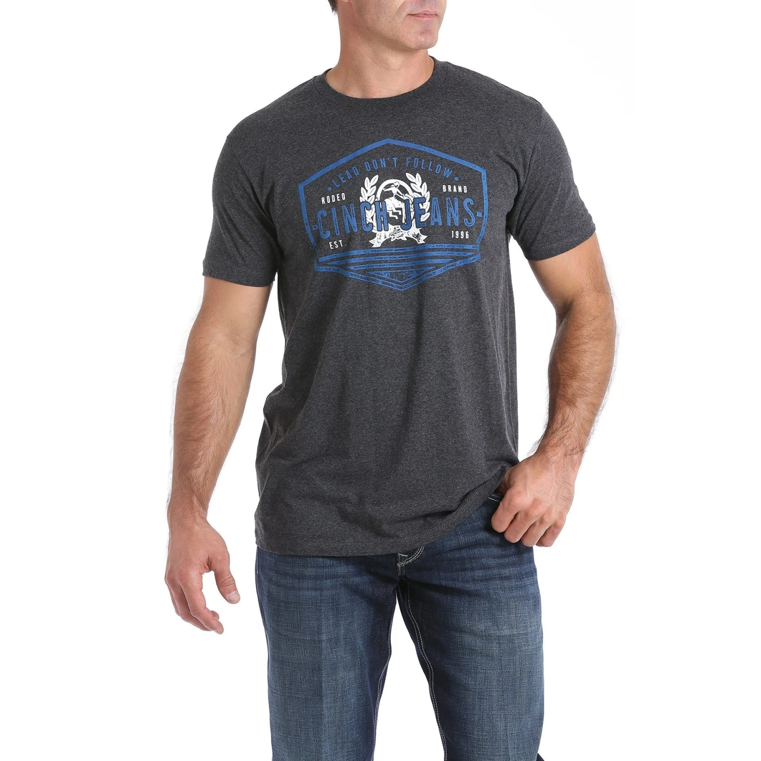 Cinch Men's Classic Logo Black Heather T-Shirt MTT1690374