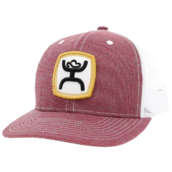 Hooey® Unisex Zenith 6-panel Burgundy & White Trucker Cap 2124T-BUWH